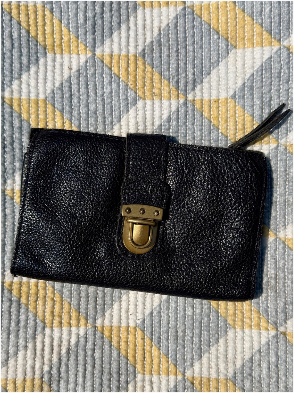 Black Leather wallet with removable pouch